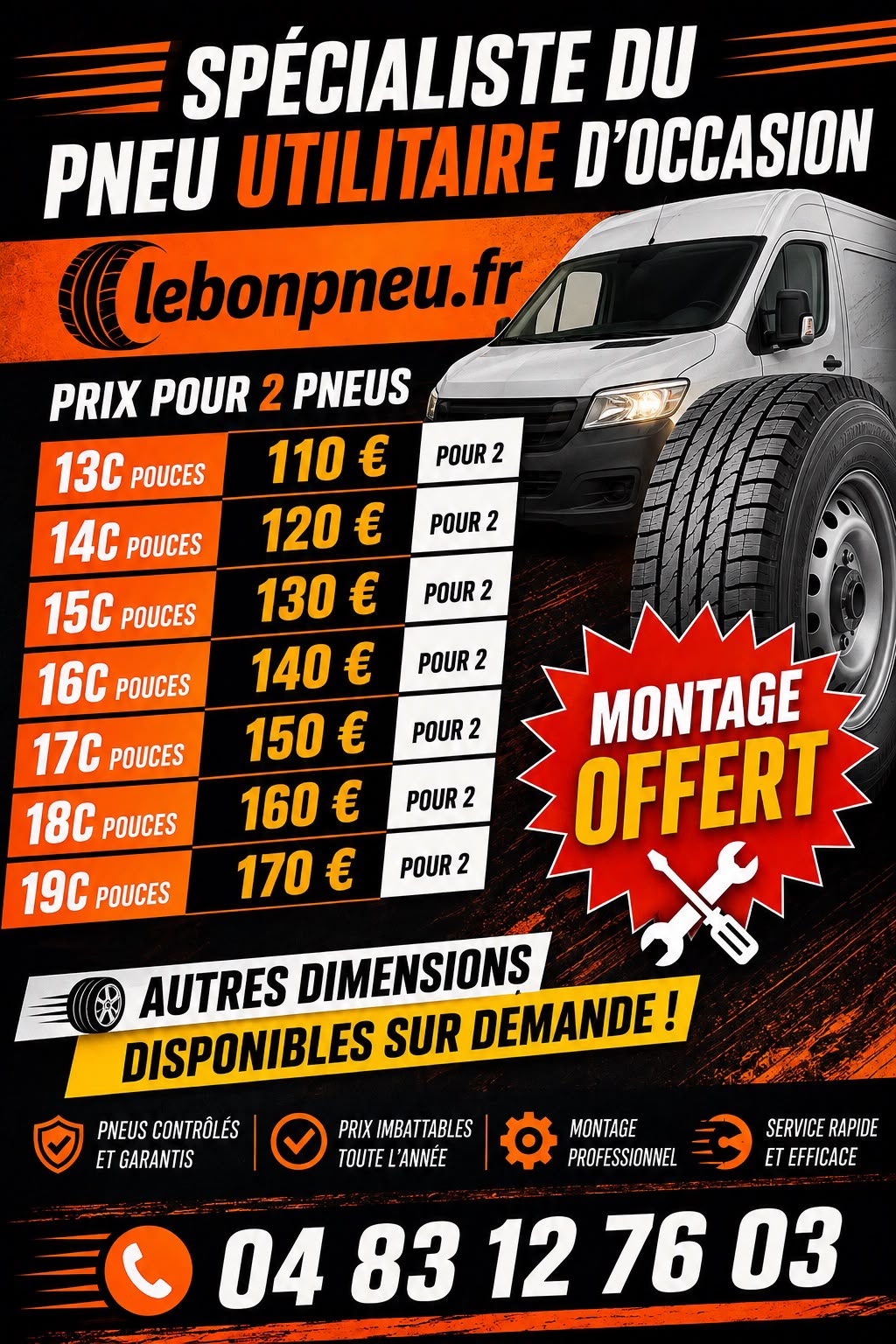 Offre pneus d’occasion utilitaires – lebonpneu.fr